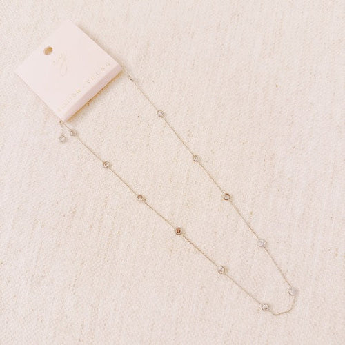A Dozen Of Bezel Sparkle Station Necklace