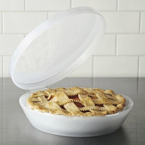 Plastic Pie Carrier with Lid   BPA Free Lightweight Airtight Washable