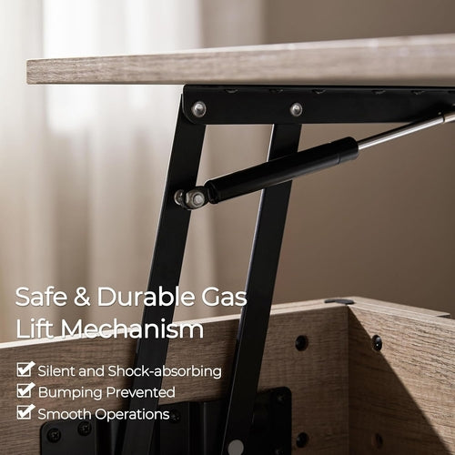 Lift Top Coffee Table with Hidden Compartment and Storage Shelf,