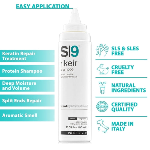 S9 Professional Moisturizing Shampoo for Damaged Hair (13.53 fl oz)