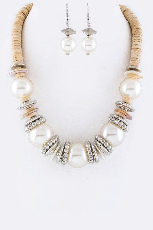 Mix Beads & Disks Necklace Set