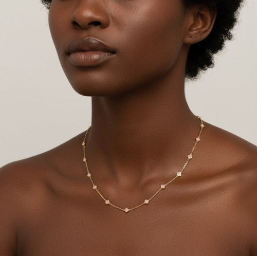 Petite Colored Clover Necklace