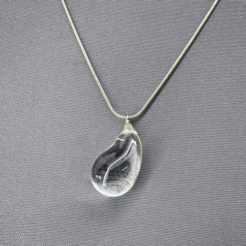 Double Layer Necklace with Clear Teardrop Pendant