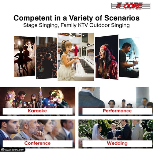 5Core XLR Microphone Dynamic Mic Karaoke Singing Studio Microfono