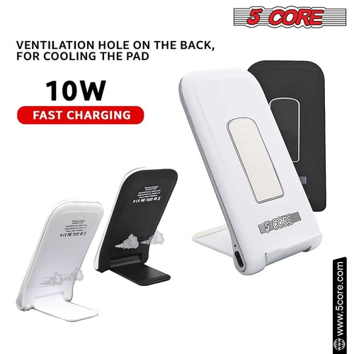 5 Core Wireless Charger 10W Max Fast Wireless Charging Pad Glass Top