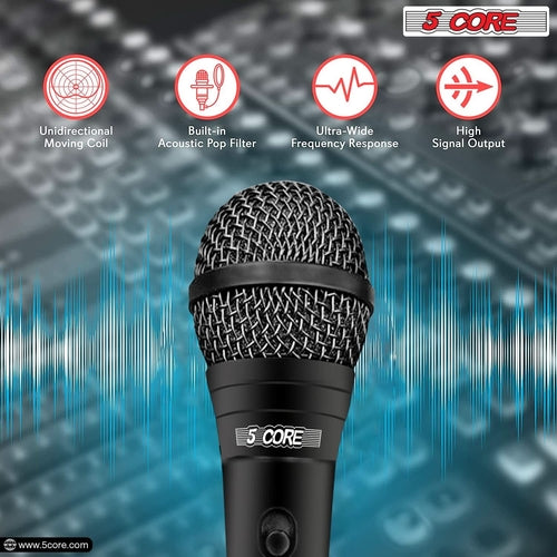 5Core XLR Microphone Dynamic Mic Karaoke Singing Studio Microfono
