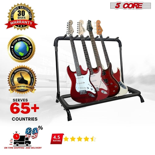 5Core Guitar Rack 5 Slot Multi Guitars Stands Floor Safe Storage for