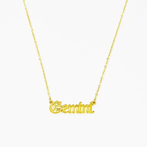 Old English Zodiac Necklace