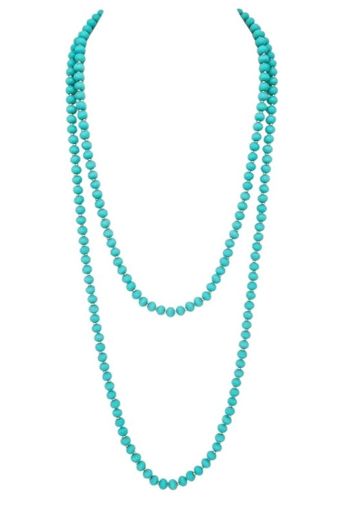 60 Station Faucet Beads Long Necklace