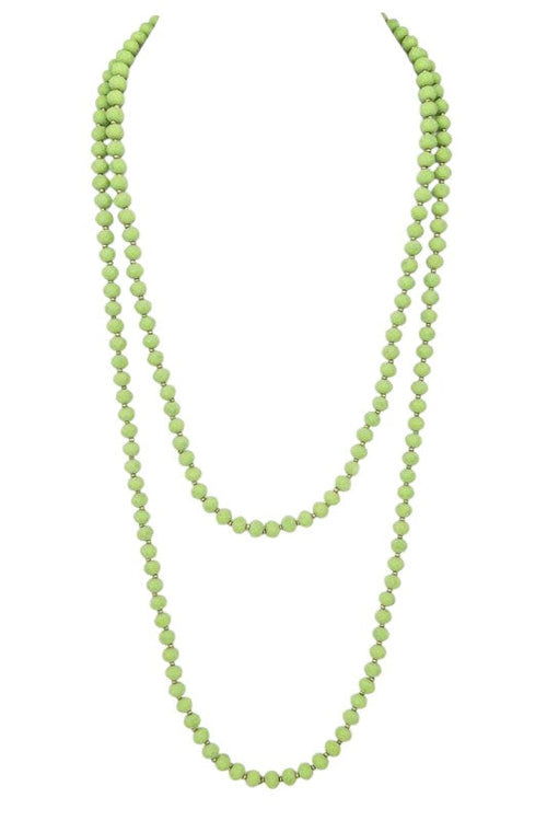 60 Station Faucet Beads Long Necklace