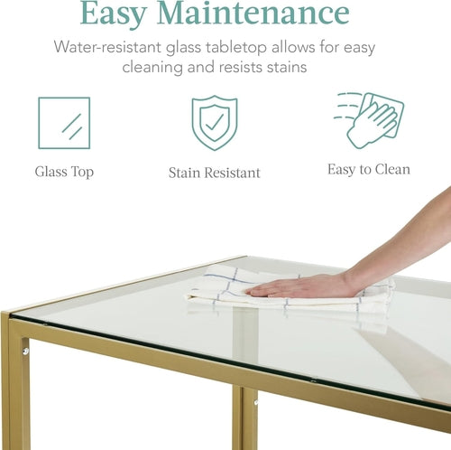 5-Piece Glass Dining Set, Modern Kitchen Table Furniture for Dining