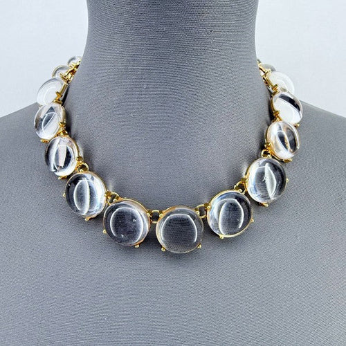 Multicolor or Clear Resin Round Necklace