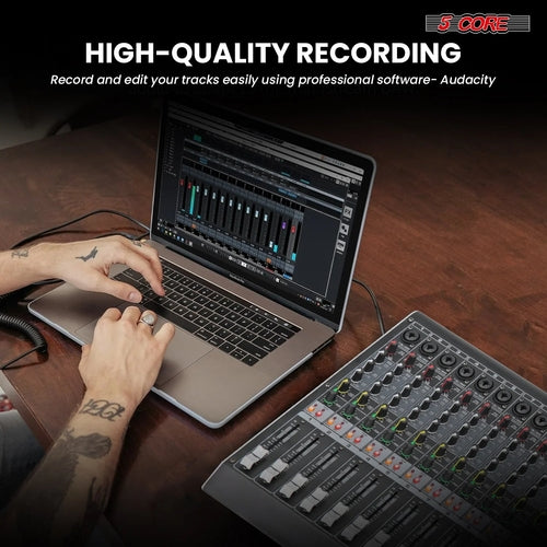 Audio Mixer 12 Channel DJ Equipment with Bluetooth USB Console Sound