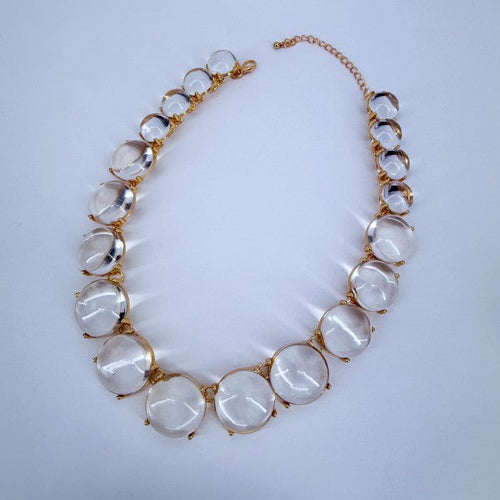 Multicolor or Clear Resin Round Necklace