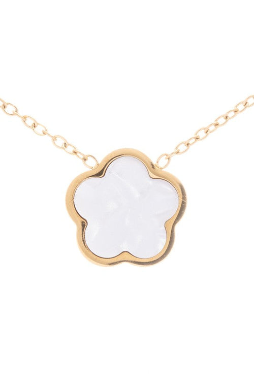 MOP Clover Station Necklace