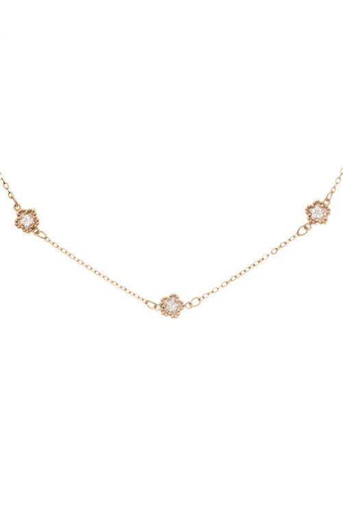 Cubic Zirconia Star Station Dainty Necklace