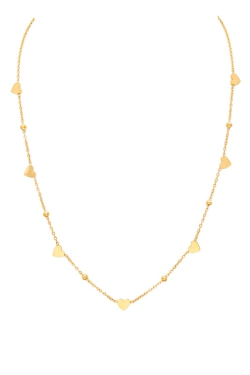 Tiny Heart Station Collar Necklace