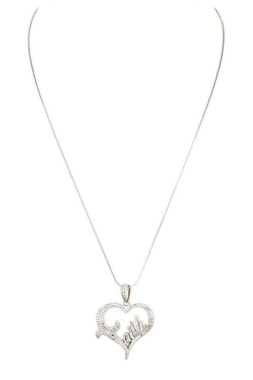 FAITH Cubic Zirconia Heart Pendant Necklace