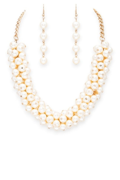 Mix Pearls Collar Necklace Set