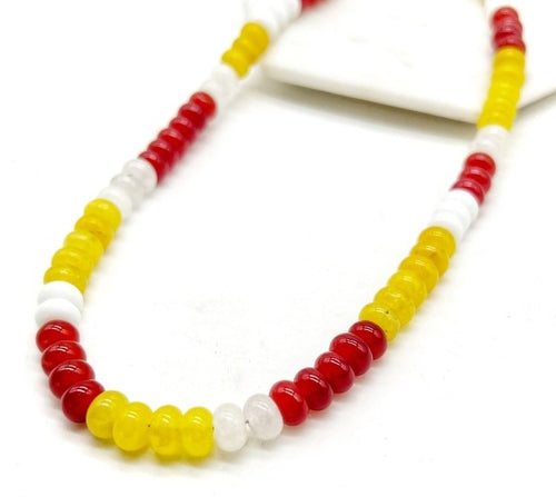 KC Chiefs Beaded Stone Necklace NFL Kansas City