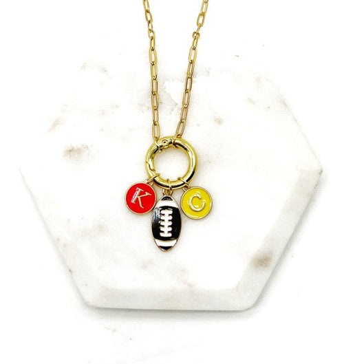 Chiefs Charm Enamel Kansas City Necklace KC