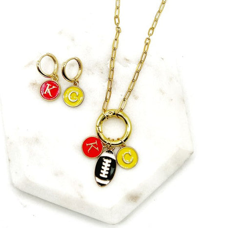 Chiefs Charm Enamel Kansas City Necklace KC