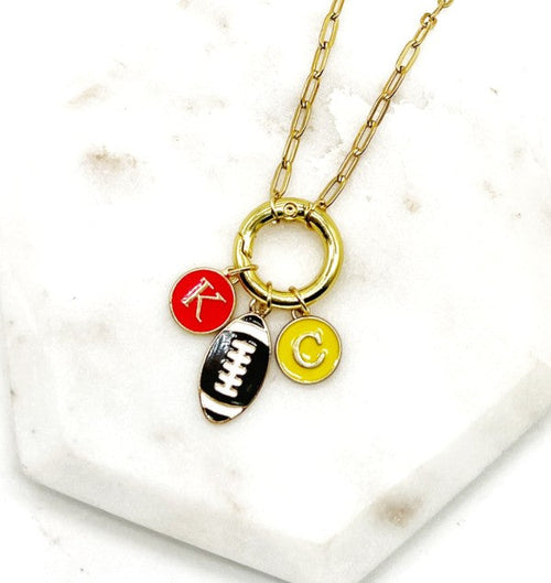 Chiefs Charm Enamel Kansas City Necklace KC