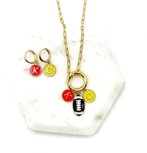 Chiefs Charm Enamel Kansas City Necklace KC