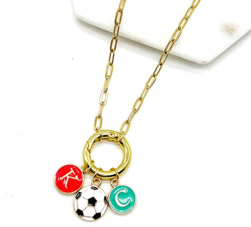 KC Current Soccer Charm Enamel Necklace