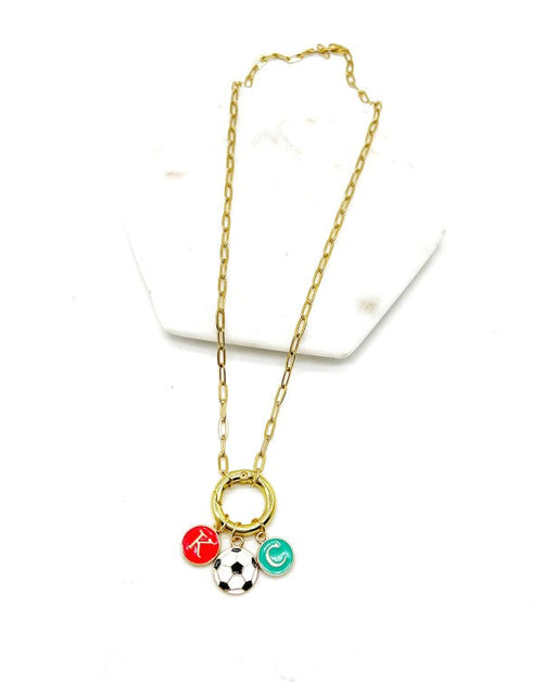 KC Current Soccer Charm Enamel Necklace