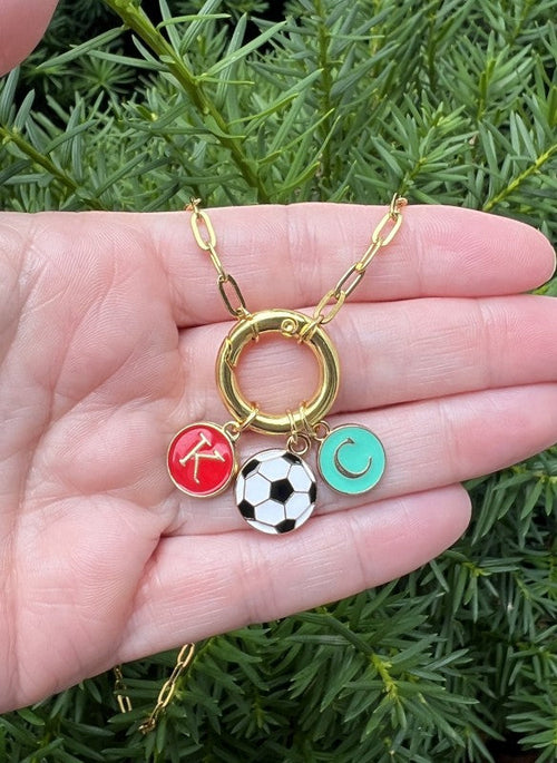 KC Current Soccer Charm Enamel Necklace