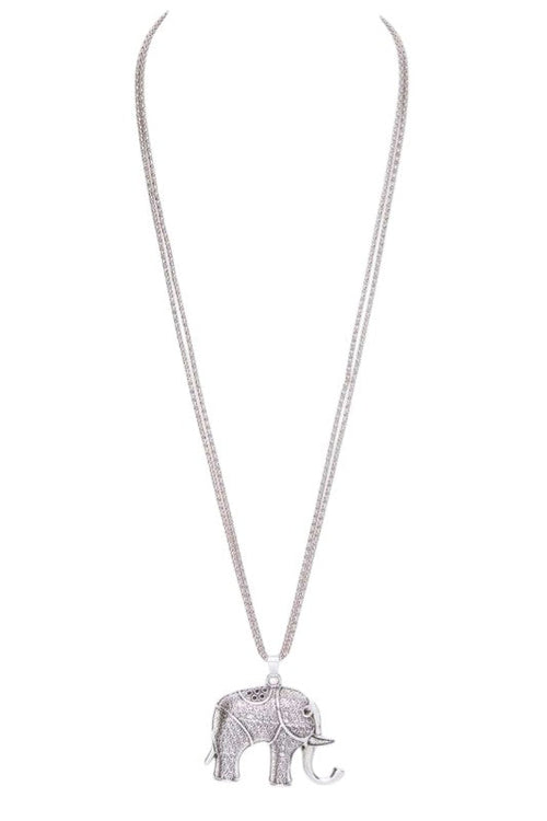 Vintage Elephant Pendant Necklace