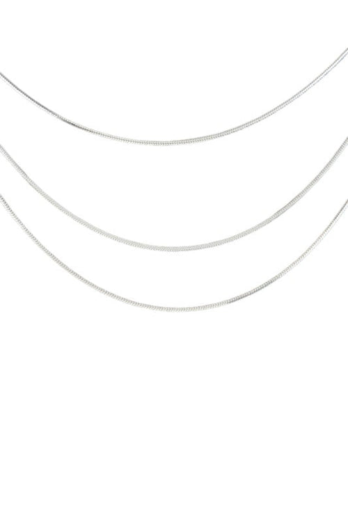 Stainless Steel Layered Snake Chain Necklace