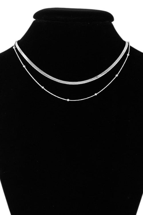 Stainless Steel Layer Chain Necklace