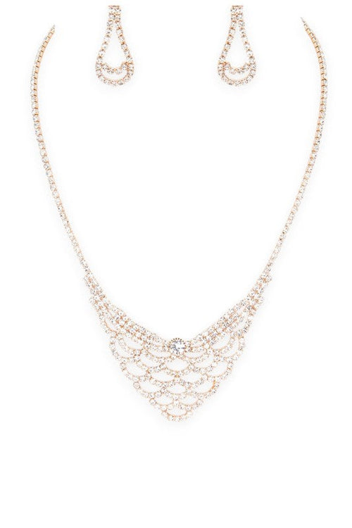 3 PC Rhinestone Bridal Neckalce Set