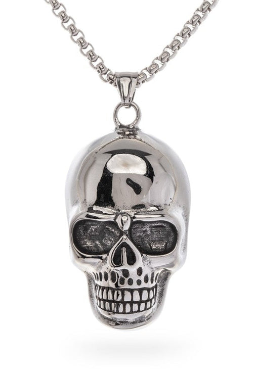 Heavy Metal Skull Pendant Stainless Steel Necklace