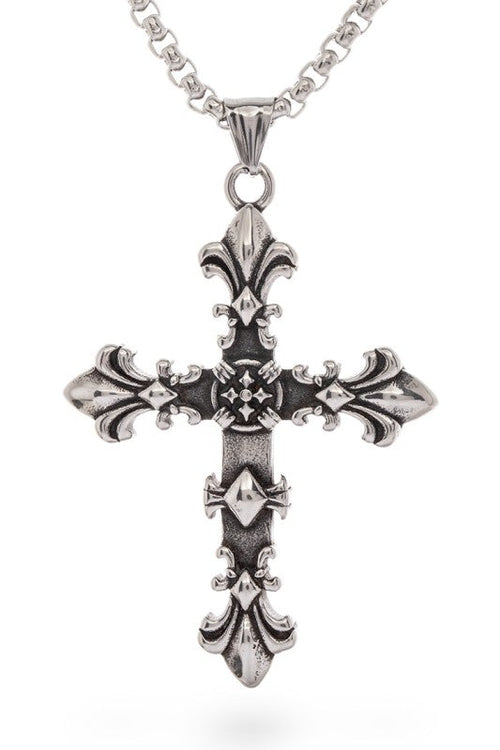 Stainless Steel Unisex Cross Pendant Necklace