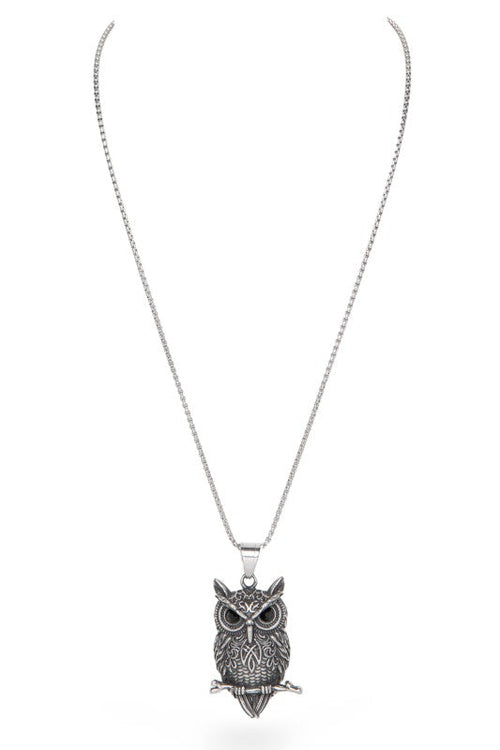 Iconic Owl Unisex Stainless Steel Pendant Necklace