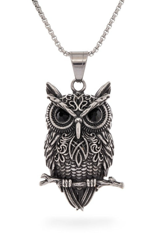 Iconic Owl Unisex Stainless Steel Pendant Necklace