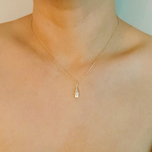 Golden Champagne Pendant Necklace