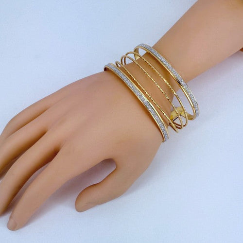 Gold Finish Adjustable Cuff Bracelet