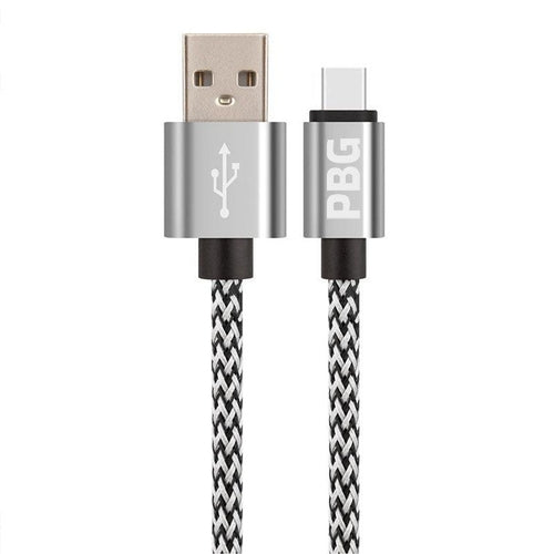 PBG 10FT Nylon Woven Zebra Pattern Fast Charging Cable for iPhone and