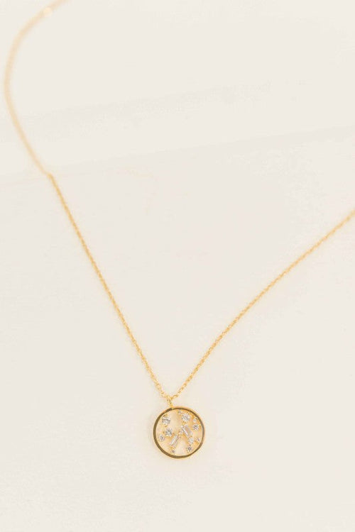 Circle Stone Necklace | Gold