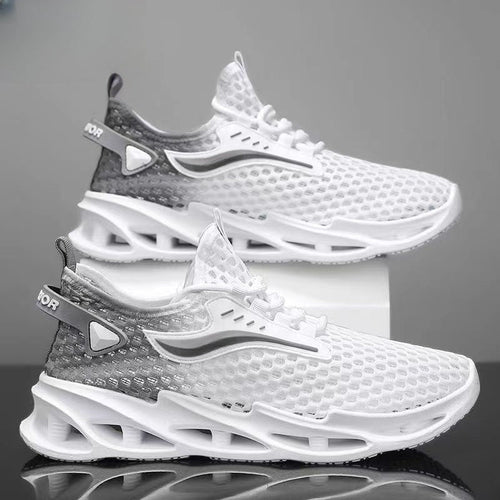 Men's Lace-up Sneakers Mesh Sports Shoes Fashion Hollow-sole Low Top