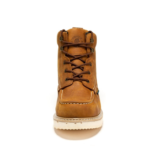 ROCKROOSTER Edgewood Men's 6 inch Brown steel toe waterproof wedge