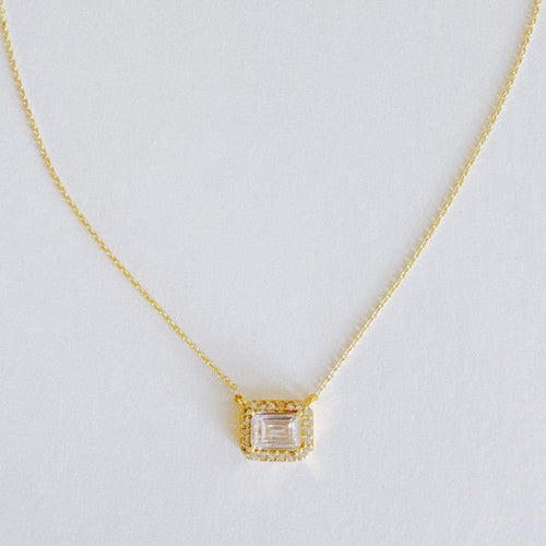 Radiant Emerald Cut Pendant Necklace