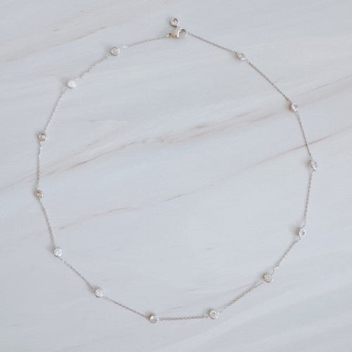 A Dozen Of Bezel Sparkle Station Necklace