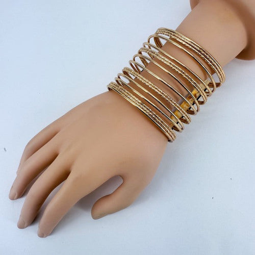 Gold Finish  Adjustable Cuff Bracelet