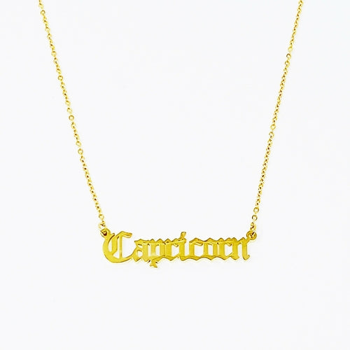 Old English Zodiac Necklace