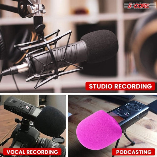 5Core Microphone Cover Soft Foam Mic Windscreen Windproof Sponge for